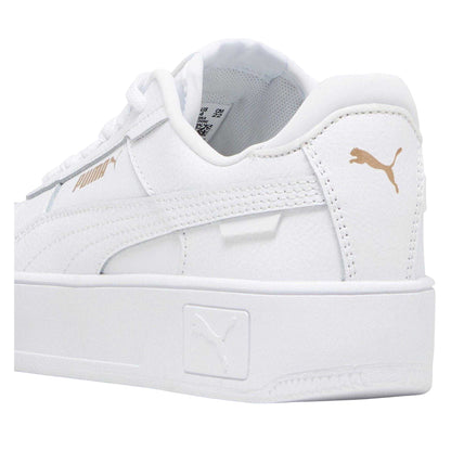 Puma White - Back - Puma Childrens-Kids Carina Street Platform Trainers