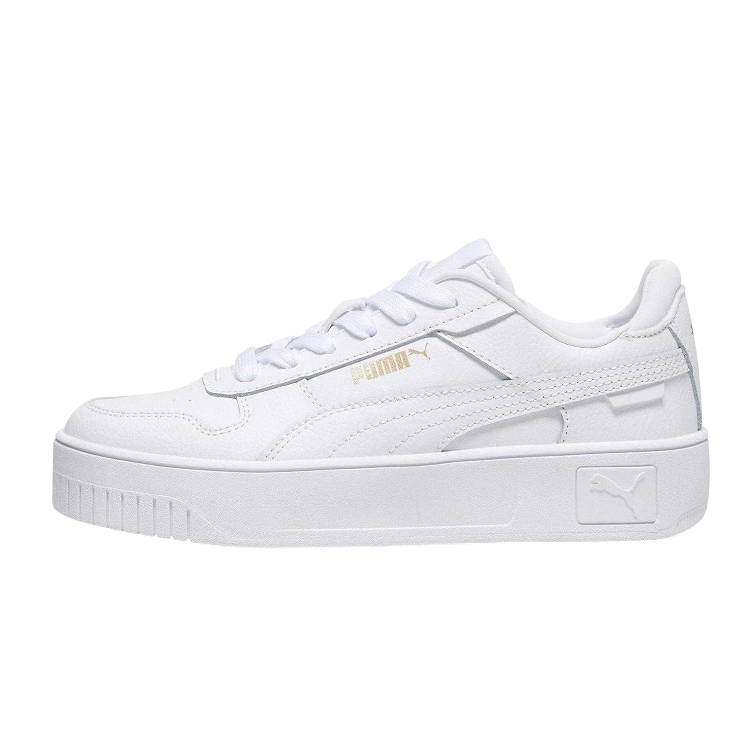 Puma White - Side - Puma Childrens-Kids Carina Street Platform Trainers