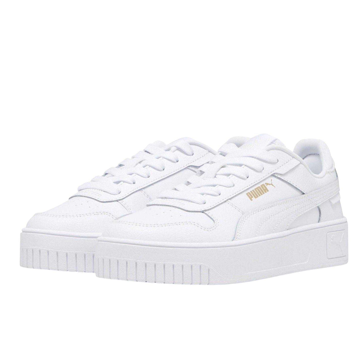 Puma White - Front - Puma Childrens-Kids Carina Street Platform Trainers