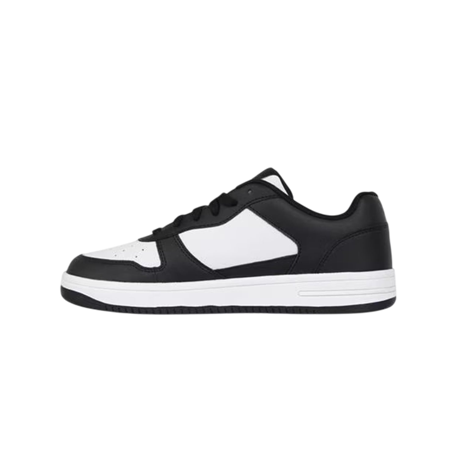 Black-White - Back - Slazenger Womens-Ladies Leather Flat Trainers