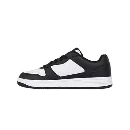 Black-White - Back - Slazenger Womens-Ladies Leather Flat Trainers