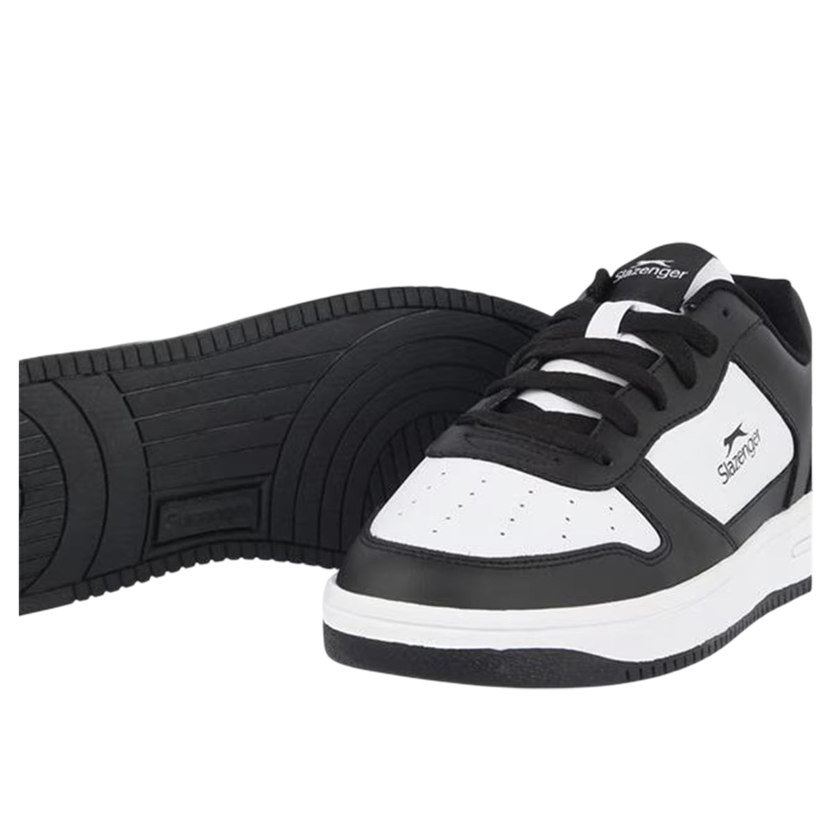 Black-White - Lifestyle - Slazenger Womens-Ladies Leather Flat Trainers