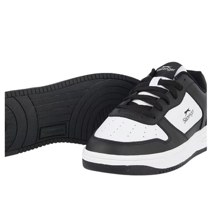 Black-White - Lifestyle - Slazenger Womens-Ladies Leather Flat Trainers