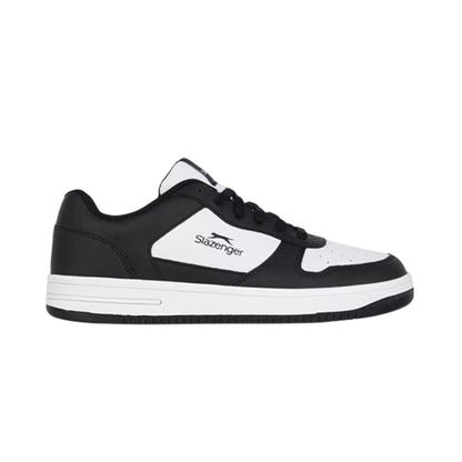 Black-White - Front - Slazenger Womens-Ladies Leather Flat Trainers