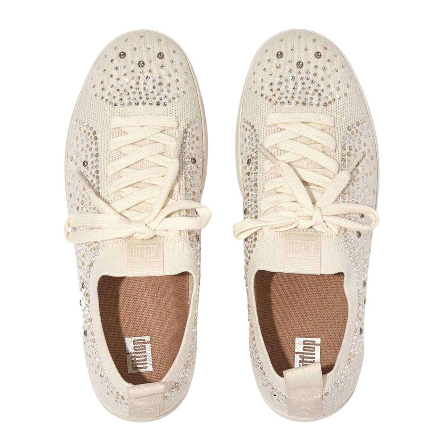 Beige - Lifestyle - FitFlop Womens-Ladies Ombre Embellished Platform Trainers