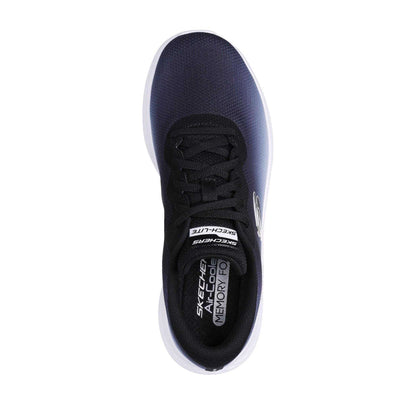 Black-White - Side - Skechers Womens-Ladies Ombre Trainers