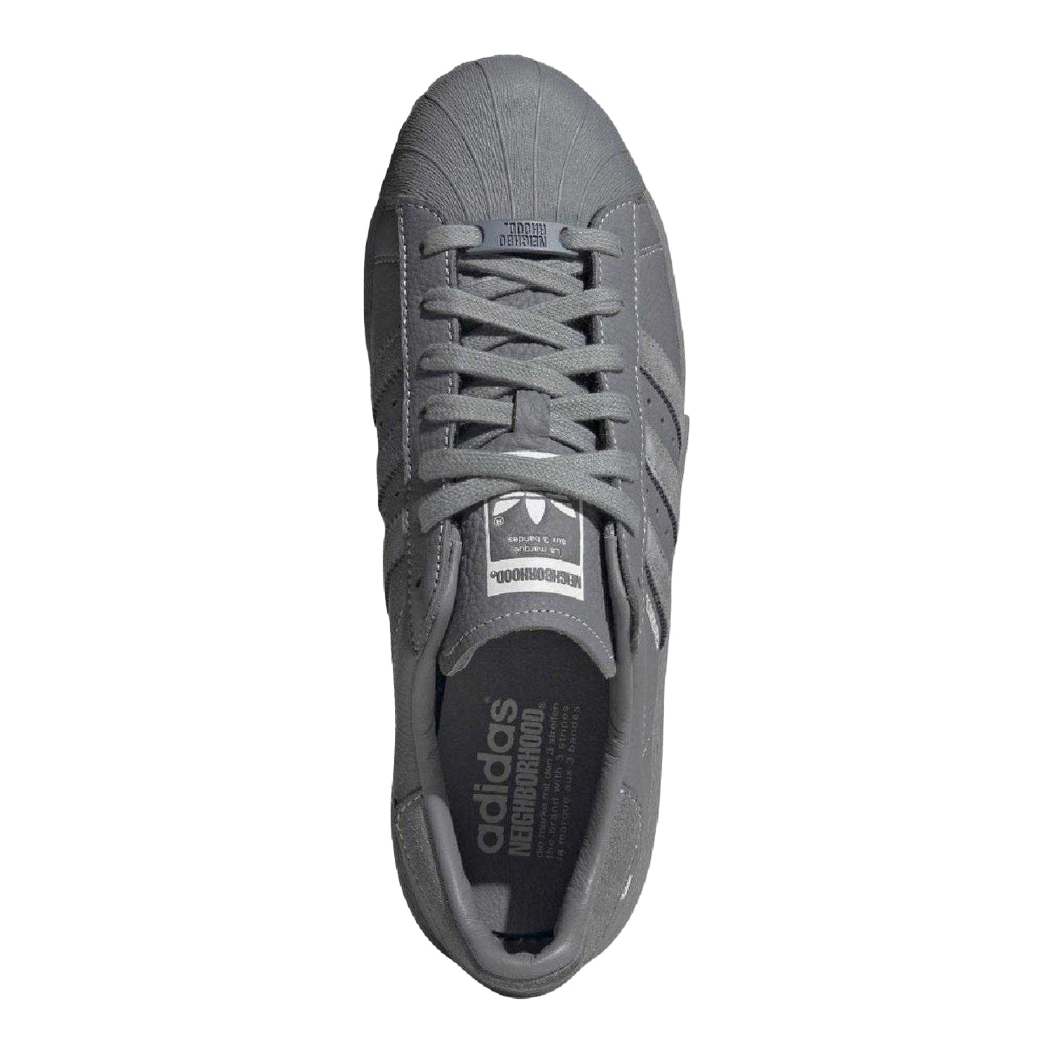 Grey - Lifestyle - Adidas Mens Neighborhood Superstar Leather Trainers