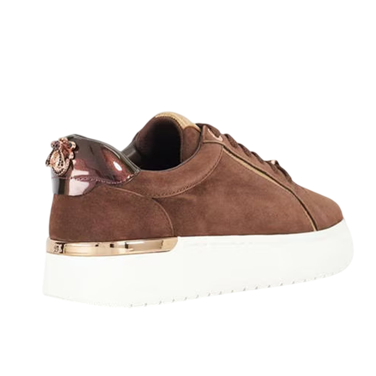 Brown - Back - Dune London Womens-Ladies Emmelino Suede Trainers