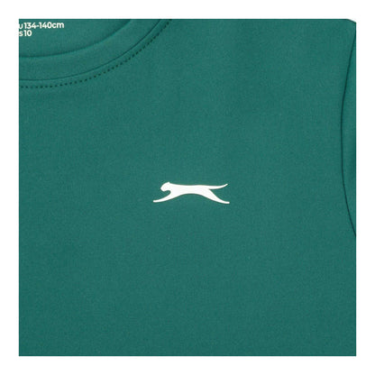 Forest Green - Side - Slazenger Boys Tennis Lightweight T-Shirt