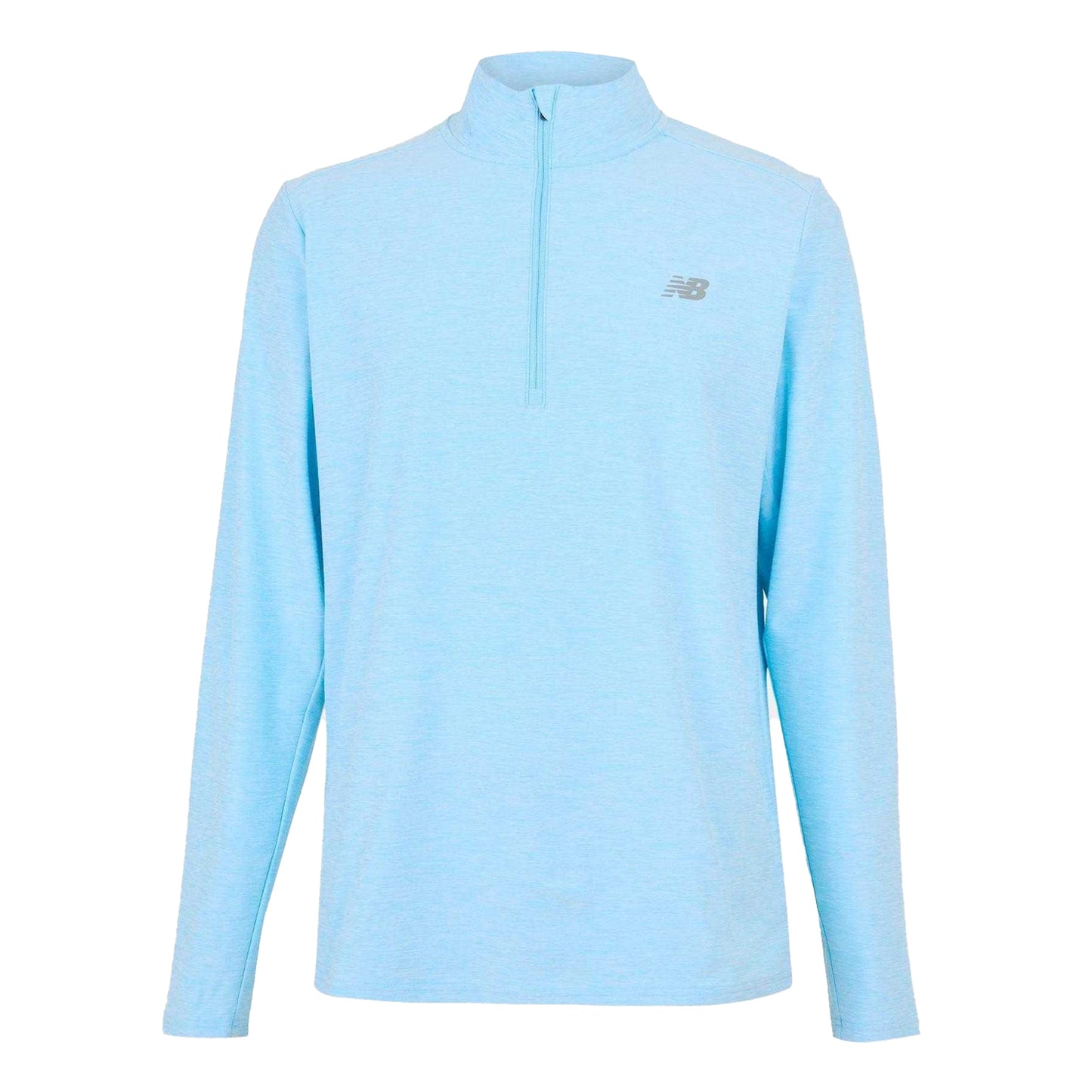 Sky Blue - Front - New Balance Mens Space Dye Quarter Zip Top