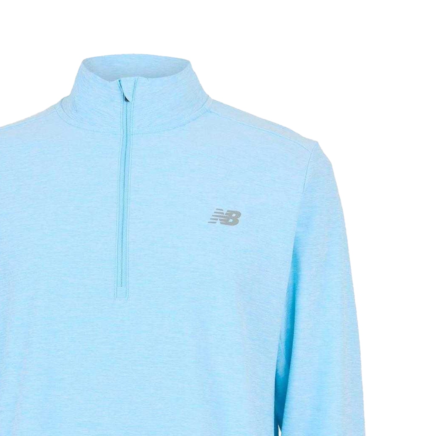 Sky Blue - Back - New Balance Mens Space Dye Quarter Zip Top
