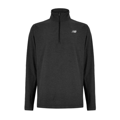 Black - Front - New Balance Mens Space Dye Quarter Zip Top