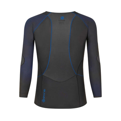 Black - Back - Skins Mens Contrast Sleeves Base Layer Top