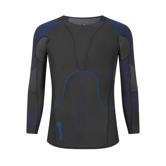 Black - Front - Skins Mens Contrast Sleeves Base Layer Top
