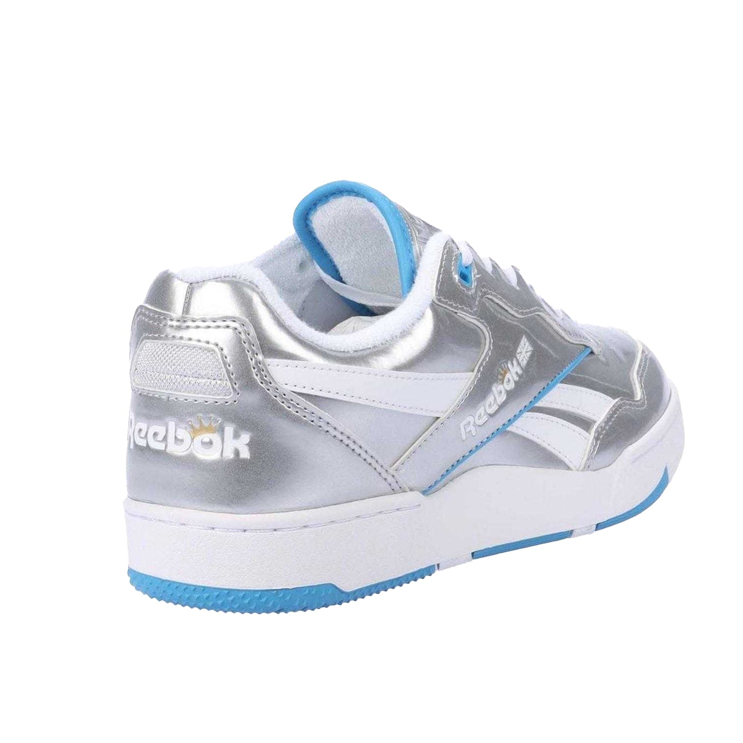 Silver - Back - Reebok Womens-Ladies BB 4000 II Metallic Leather Trainers