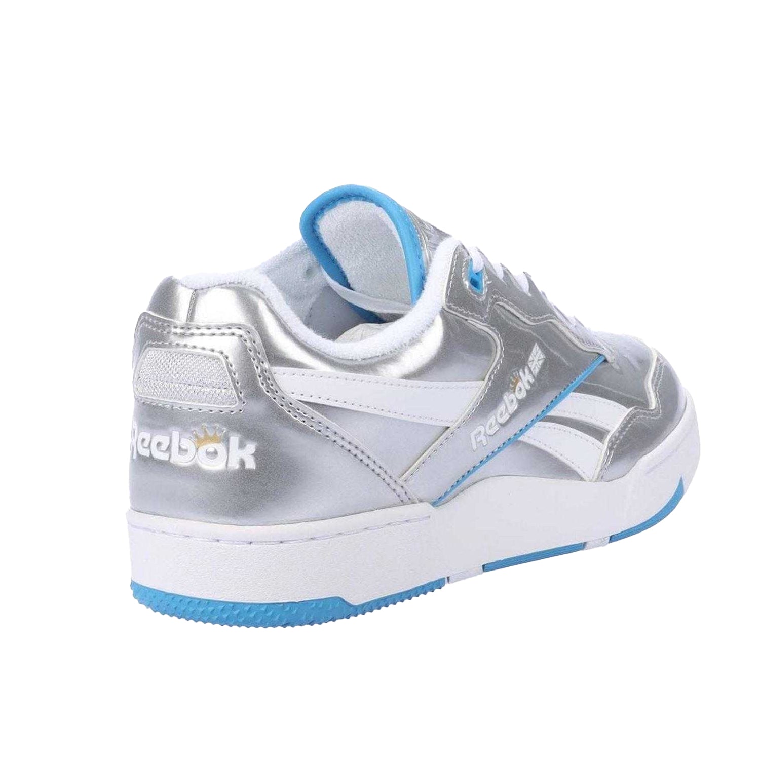 Silver - Back - Reebok Womens-Ladies BB 4000 II Metallic Leather Trainers