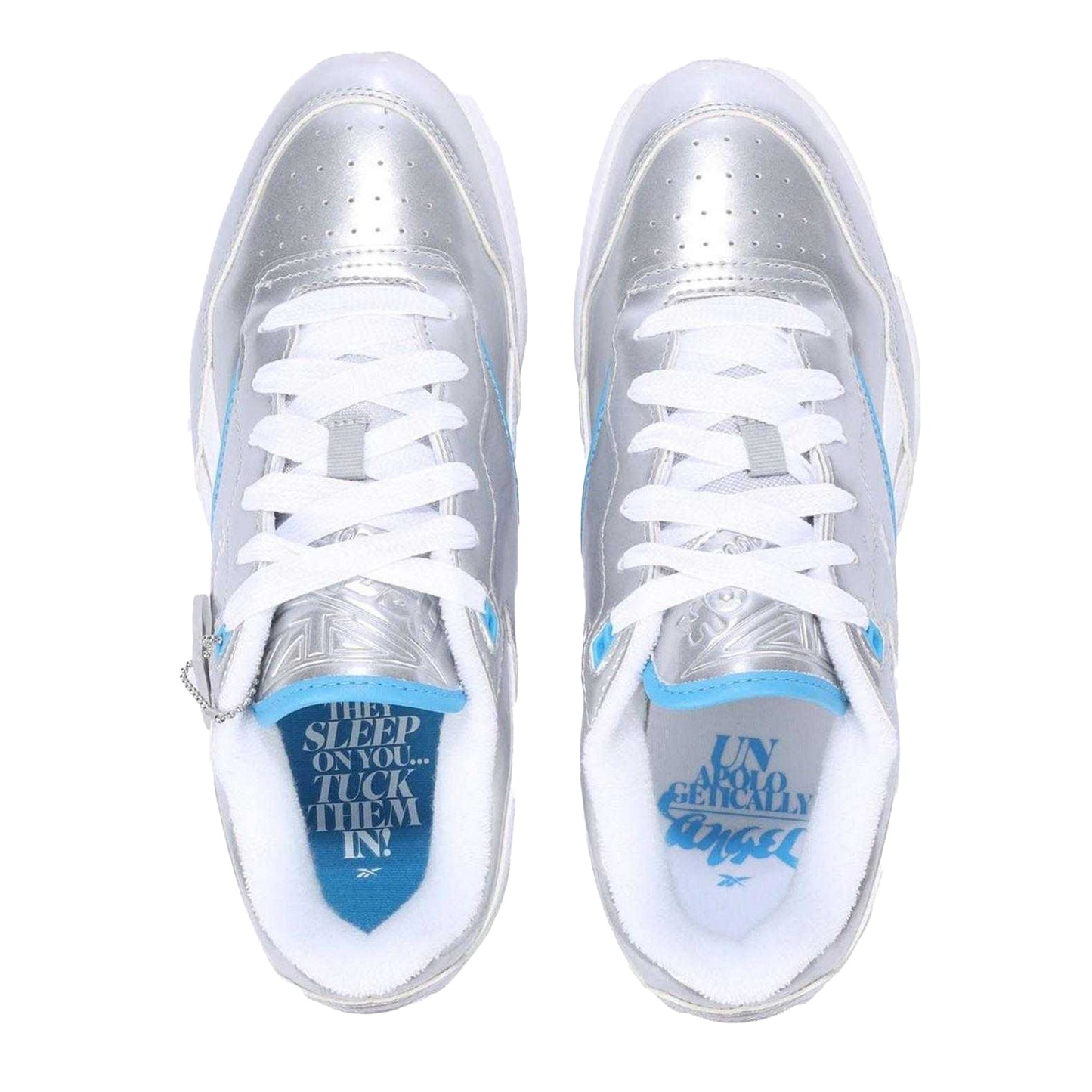 Silver - Lifestyle - Reebok Womens-Ladies BB 4000 II Metallic Leather Trainers