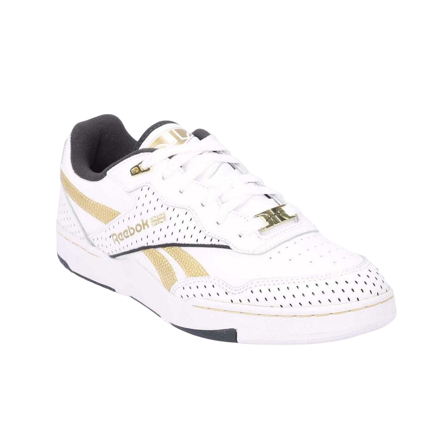 White Gold - Front - Reebok Womens-Ladies BB 4000 II Metallic Leather Trainers