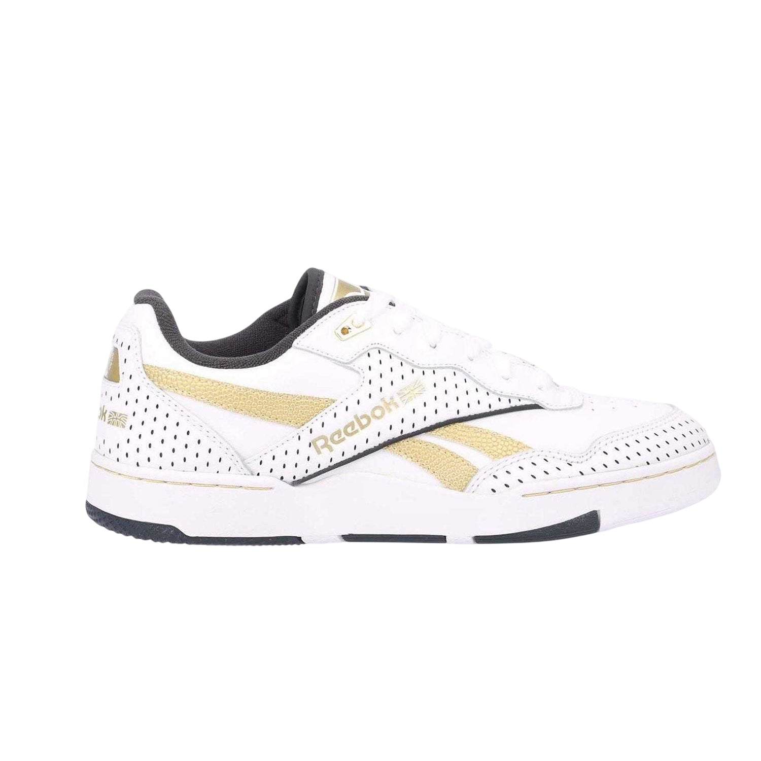 White Gold - Side - Reebok Womens-Ladies BB 4000 II Metallic Leather Trainers