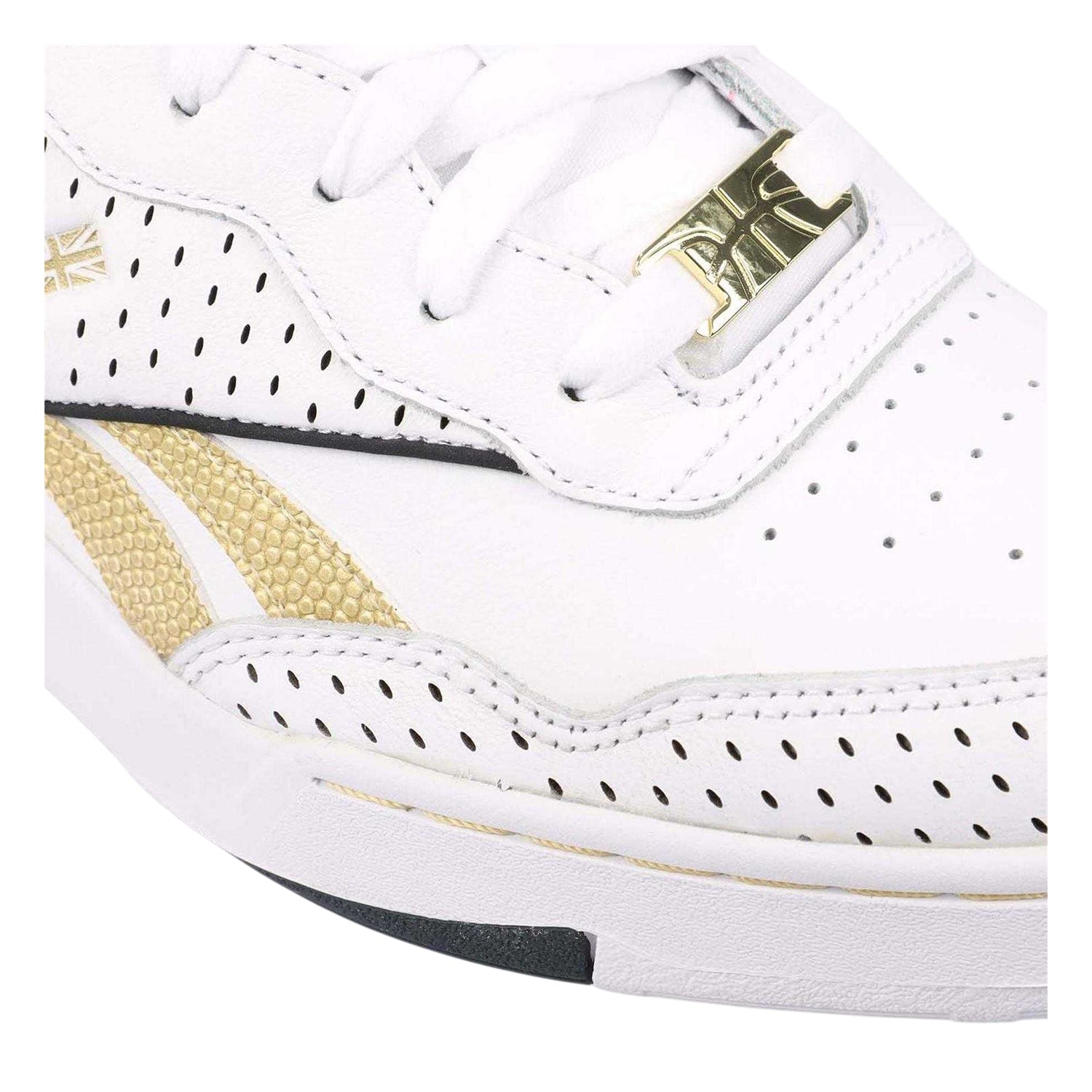 White Gold - Pack Shot - Reebok Womens-Ladies BB 4000 II Metallic Leather Trainers