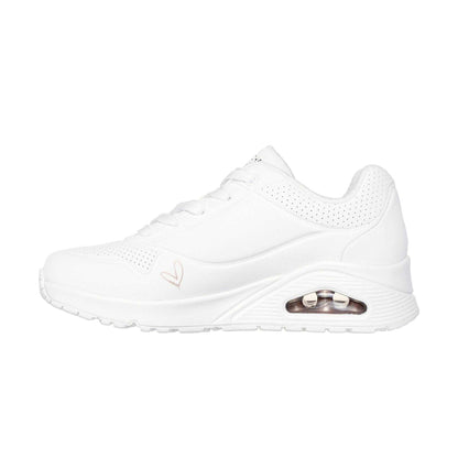 White-Gold - Back - Skechers Womens-Ladies Goldcrown Glitter Heart Trainers