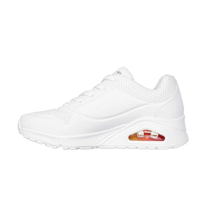 White-Multicoloured - Back - Skechers Womens-Ladies Goldcrown Glitter Heart Trainers