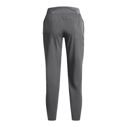 Grey - Back - Under Armour Womens-Ladies OutRun The Storm Jogging Bottoms