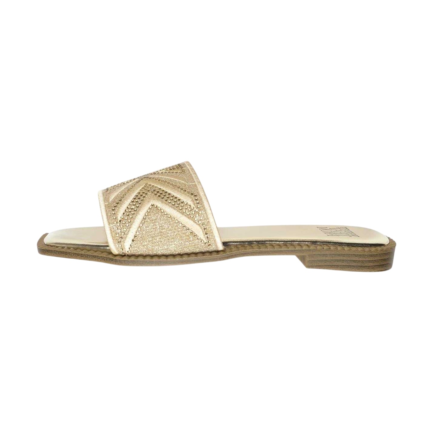 Gold - Back - Where´s That From Womens-Ladies Blossom Slides