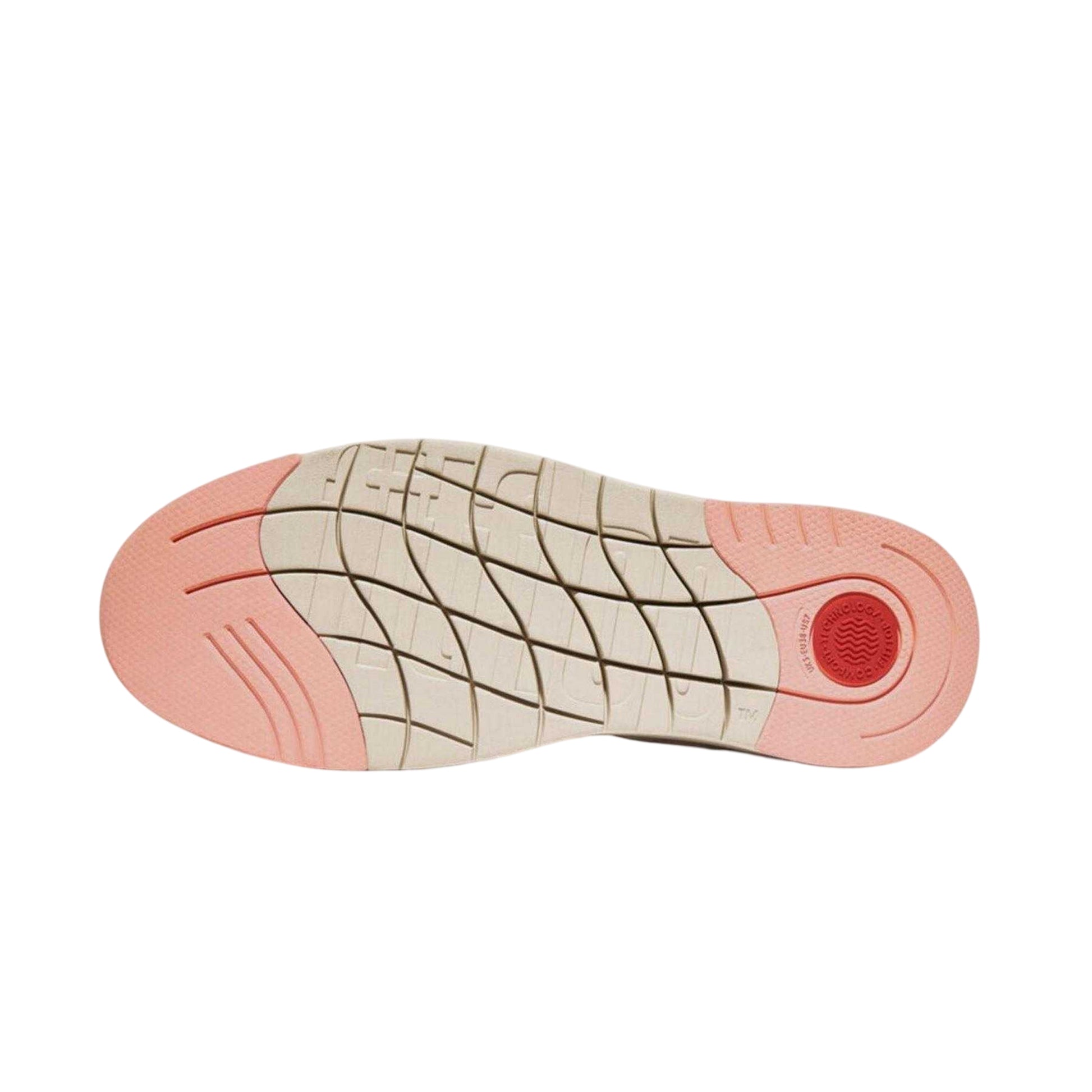 White-Pink - Pack Shot - FitFlop Womens-Ladies Leather Trainers