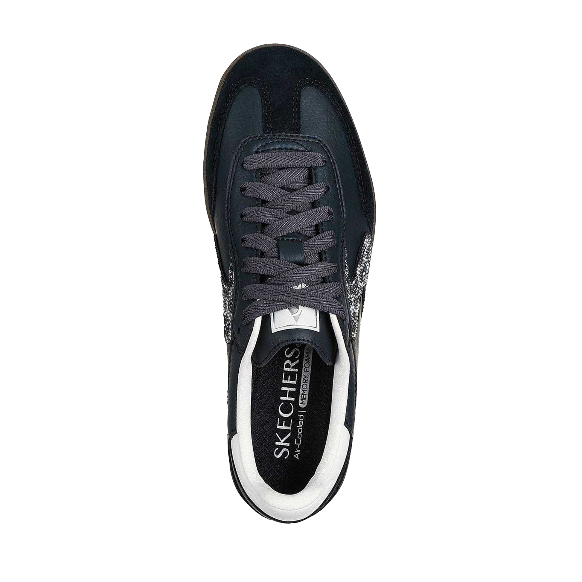Black - Lifestyle - Skechers Womens-Ladies Leopard Print Leather Low Cut Trainers