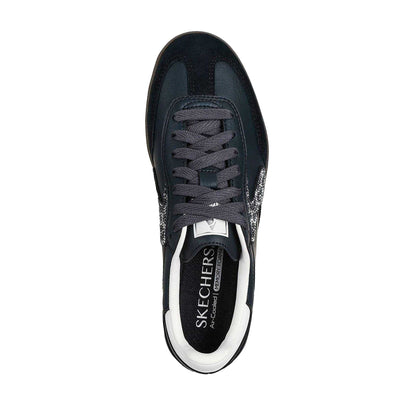 Black - Lifestyle - Skechers Womens-Ladies Leopard Print Leather Low Cut Trainers