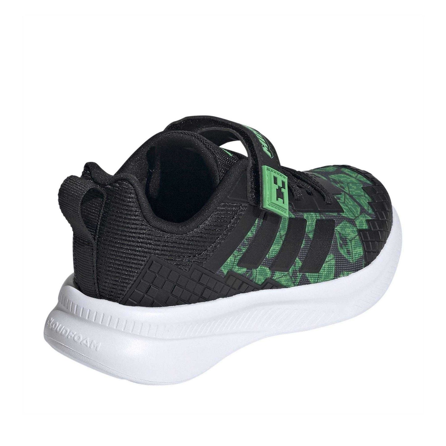 Black-White - Back - Minecraft Childrens-Kids Minecraft Trainers