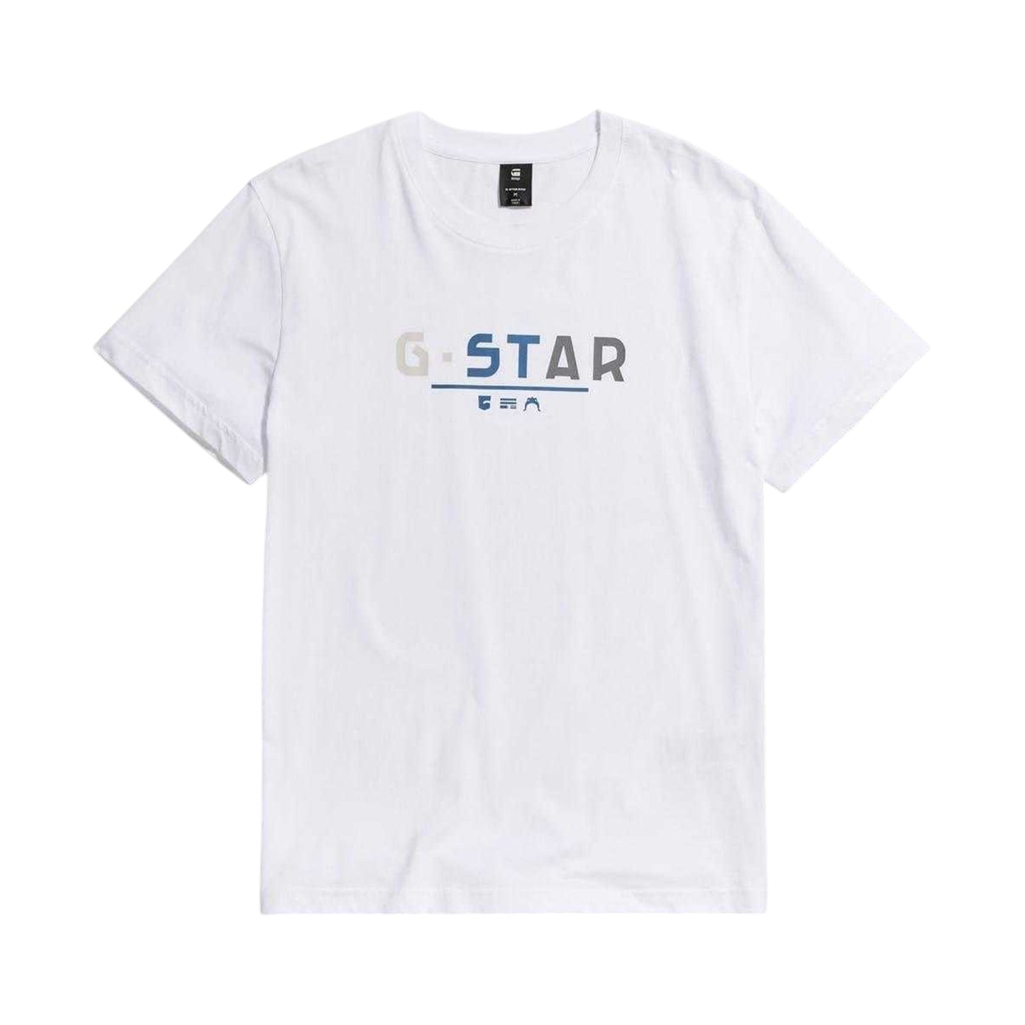 White - Front - G-Star Mens Graphic Print Straight T-Shirt