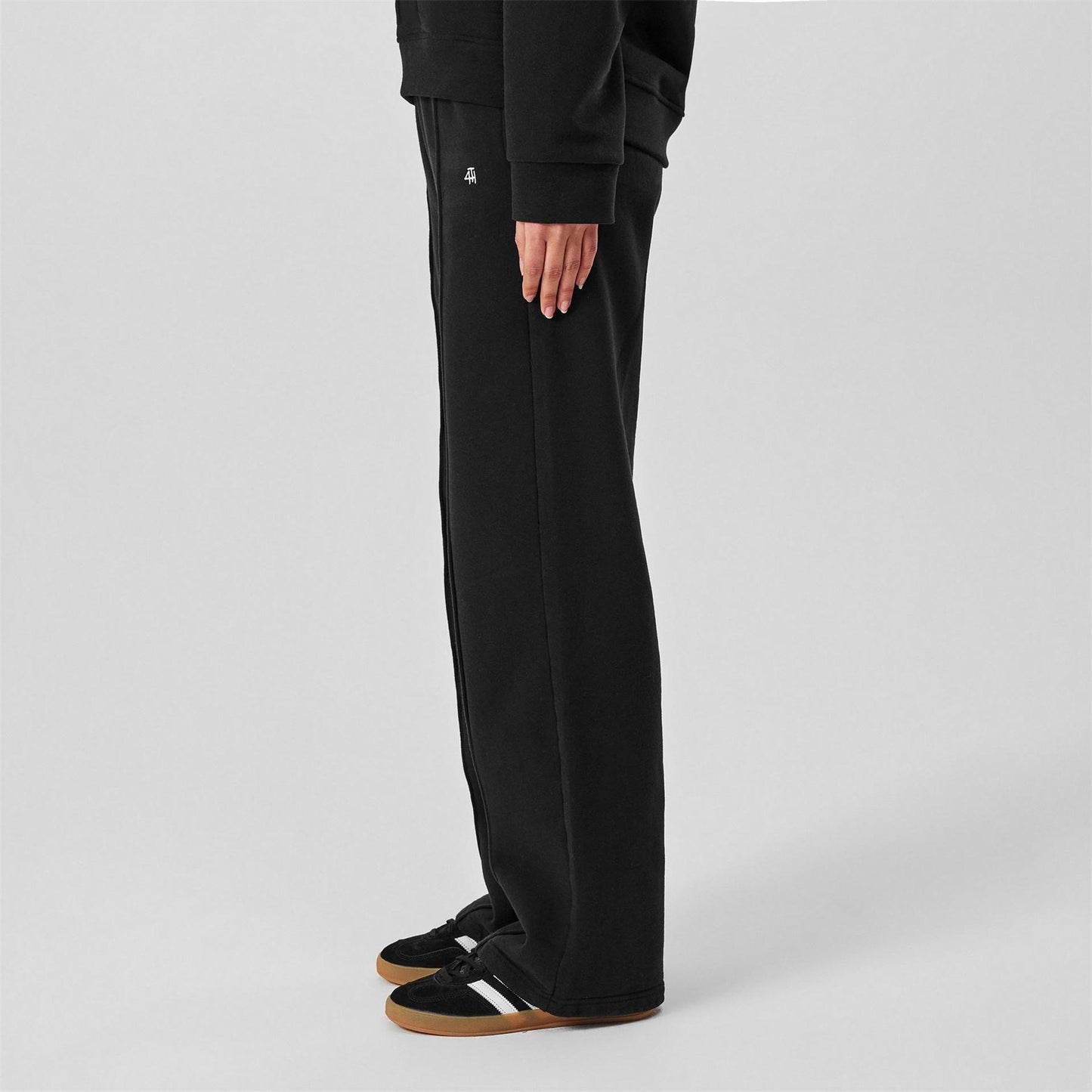 Black - Pack Shot - 4th & Reckless Womens-Ladies Wide Leg Trousers