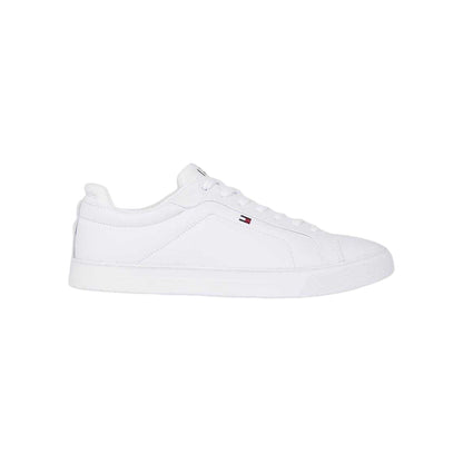 White - Side - Tommy Hilfiger Mens Nappa Leather Trainers