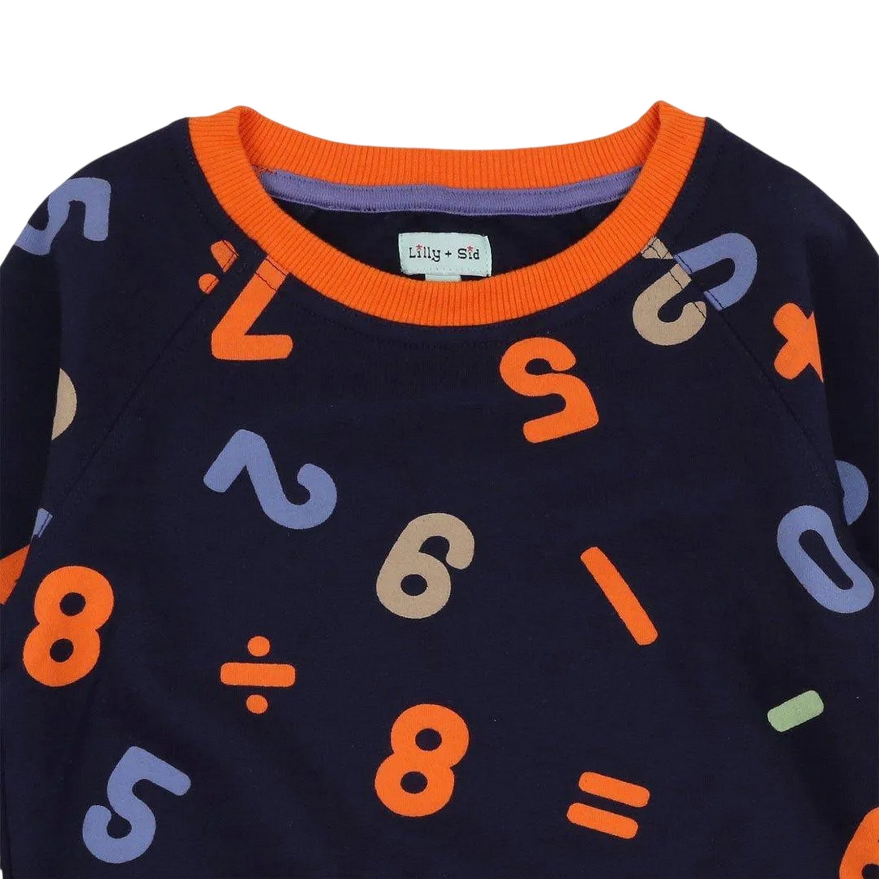 Multicoloured - Side - Lilly & Sid Childrens-Kids Numbers Sweatshirt