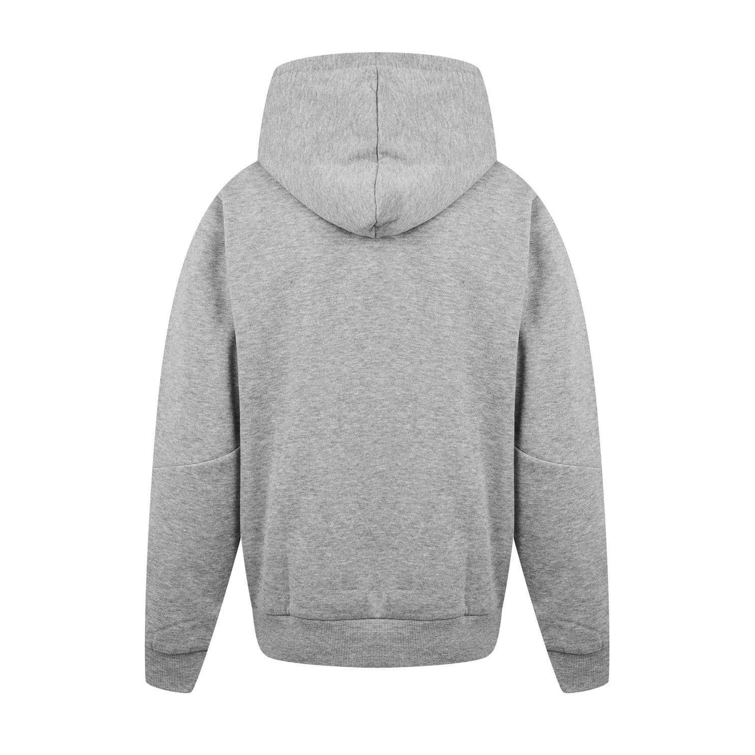 Grey - Back - Newcastle United FC Unisex Adult Crest Hoodie