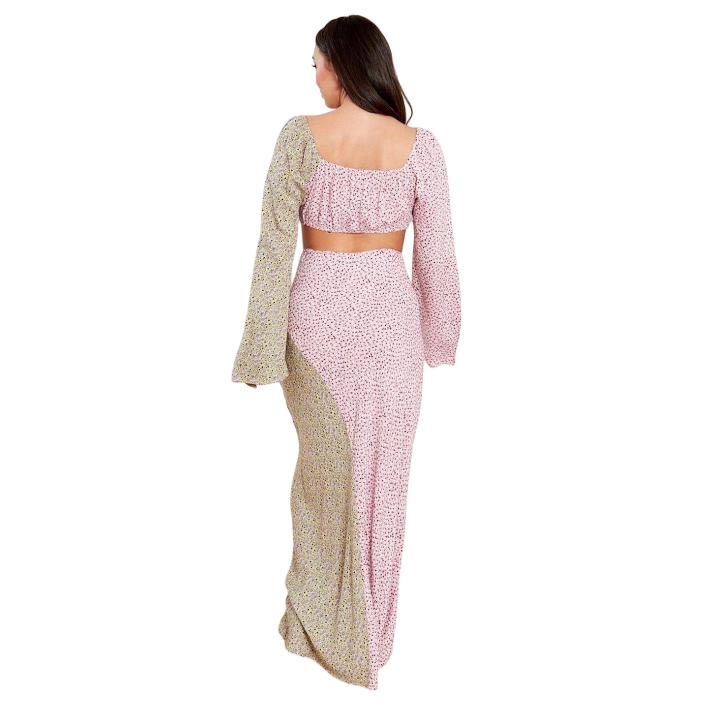Multicoloured - Back - Influence Womens-Ladies Ditsy Floral Maxi Skirt