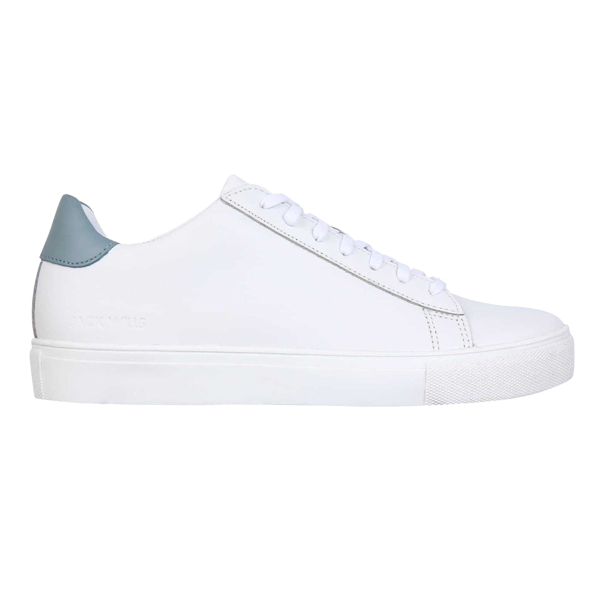 White - Side - Jack Wills Mens Leather Low Cut Trainers