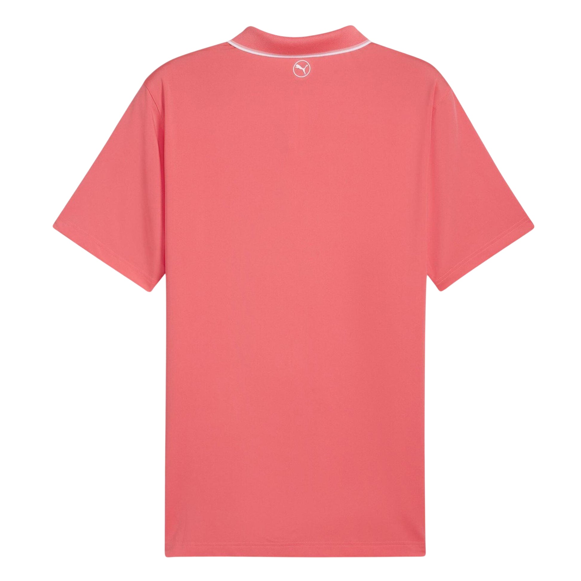 Peach - Back - Puma Mens Contrast Detail Polo Shirt