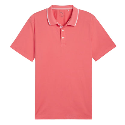 Peach - Front - Puma Mens Contrast Detail Polo Shirt