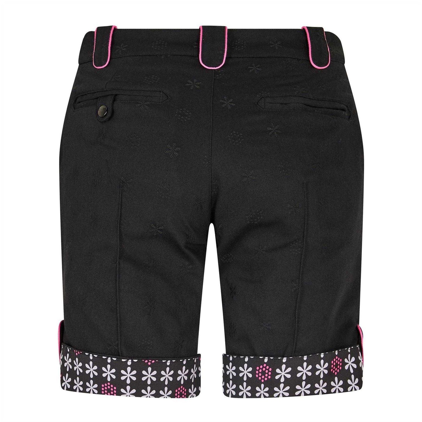 Black - Back - Puma Womens-Ladies Jacquard Tailored Golf Shorts