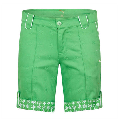 Green - Front - Puma Womens-Ladies Jacquard Tailored Golf Shorts