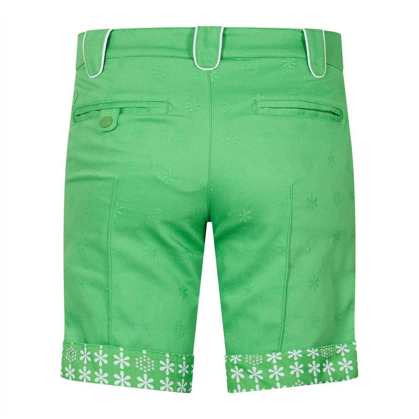 Green - Back - Puma Womens-Ladies Jacquard Tailored Golf Shorts