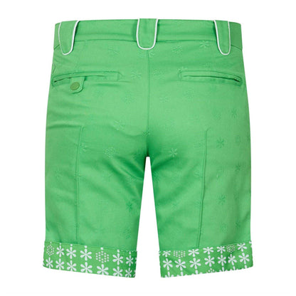 Green - Back - Puma Womens-Ladies Jacquard Tailored Golf Shorts