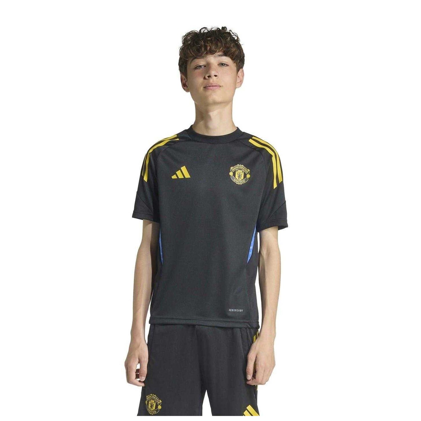 Black - Side - Adidas Childrens-Kids Tiro 25 Competition Manchester United FC Training Jersey