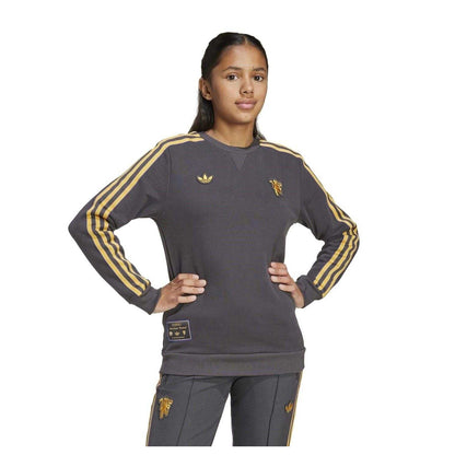 Black - Lifestyle - Adidas Childrens-Kids Terrace Icons Manchester United FC Sweatshirt