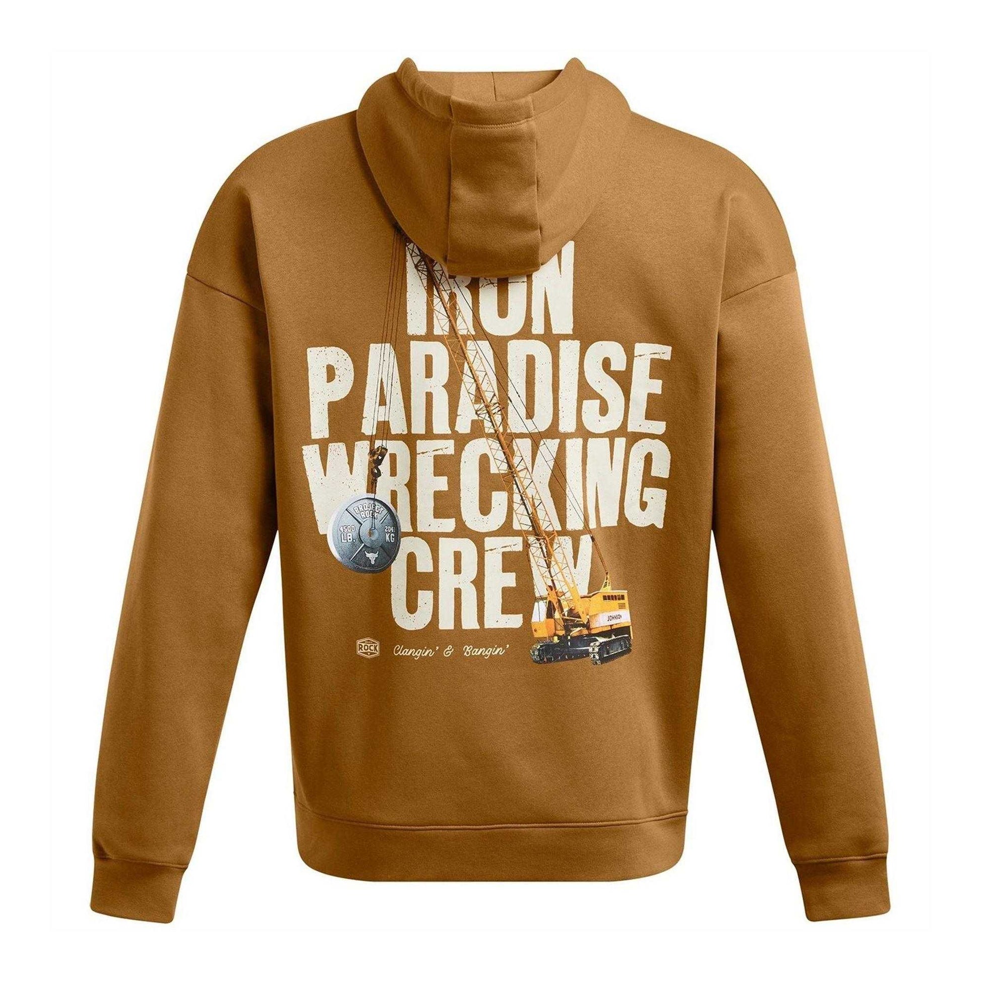 Yellow - Back - Under Armour Mens Project Rock Hoodie