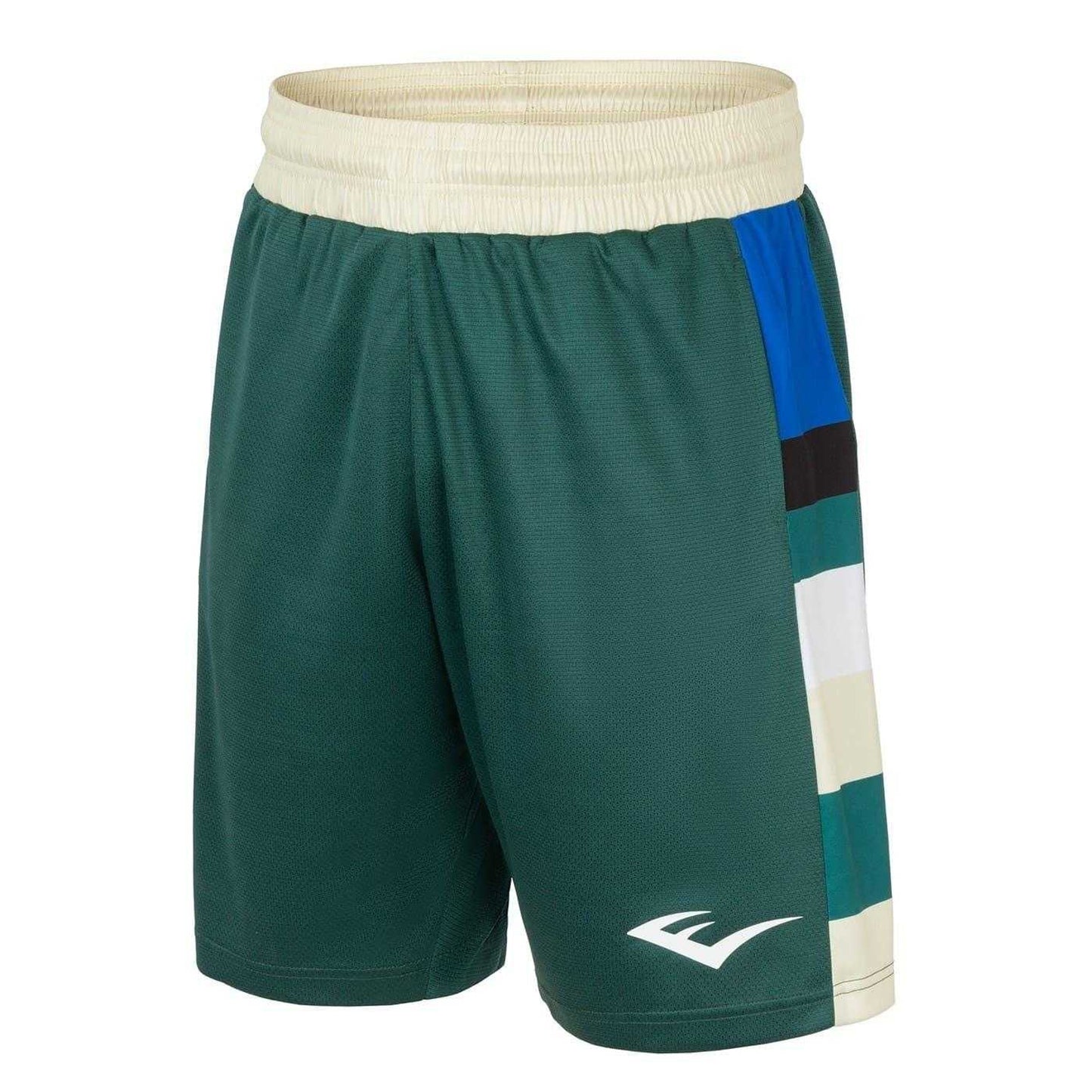 Green - Side - Everlast Mens Logo Contrast Waistband Relaxed Fit Shorts