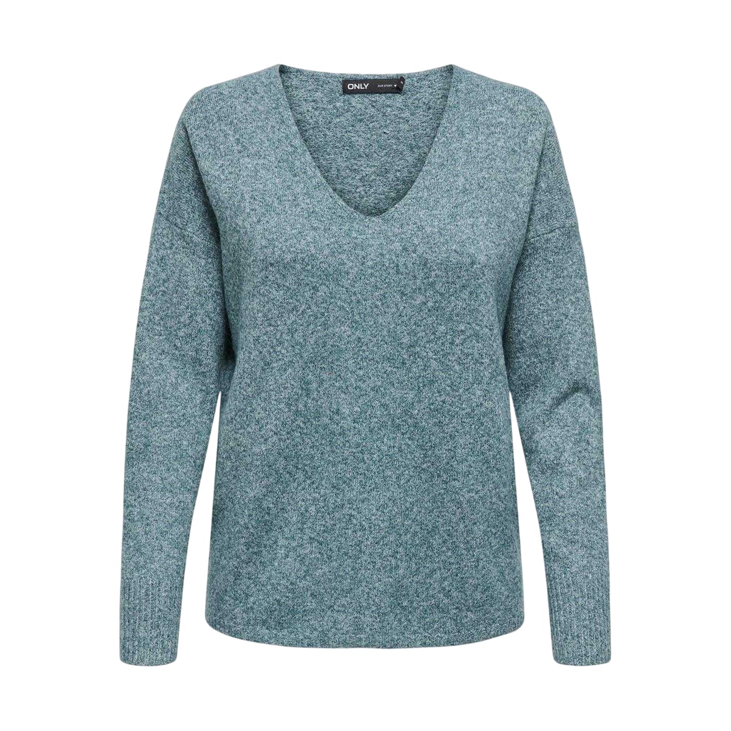 Sea Moss Marl - Front - Only Womens-Ladies Rica V Neck Jumper